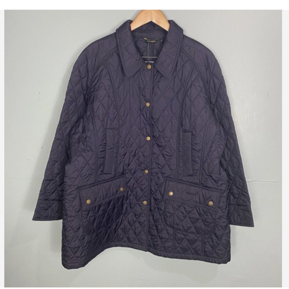 Plus size ~ Navy ~BARBOUR Beadnell Summer Diamond Quilted Jacket MSRP$330